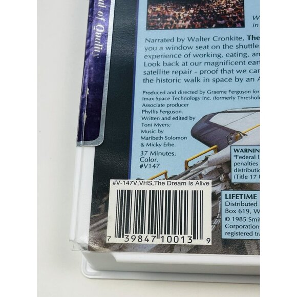 The Dream Is Alive: A Window Seat On the Space Shuttle (IMAX VHS, 1985) NIP Flaw - Picture 3 of 5